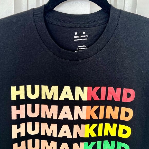 NWOT HumanKind Equality Inclusivity Rainbow LGBTQIA+ Black Unisex Tee - Medium - Picture 3 of 5